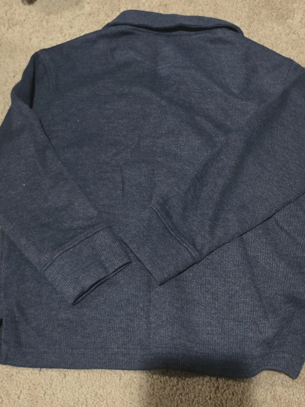 Boy's Long-Sleeve Polo Sweater - Navy